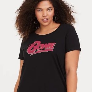 New Torrid Black Bowie Crew Top